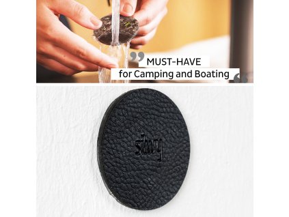 Nano metalická kulatá podložka Silwy® 7,5 cm v černé barvě