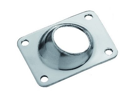 Nerezová základna bez trubky 60°, rozměr 55 x 41 mm, průměr 22 a 25 mm (Provedení 25 mm)