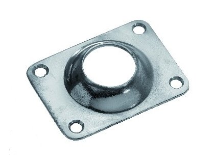 Nerezová základna bez trubky 90°, rozměr 55 x 41 mm, průměr 22 a 25 mm (Provedení 25 mm)