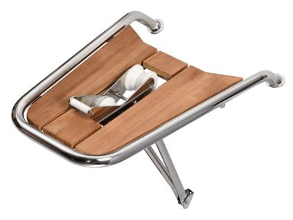 Nerezový čelen s teakem DOLPHIN STRIKER s nastavitelnou dvojitou vzpěrou a rolnou pro kotvu