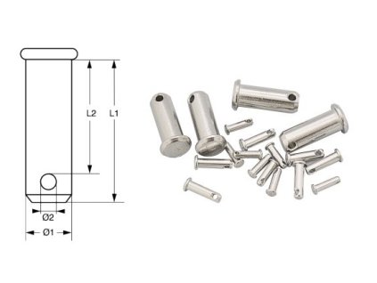 Nerezový čep bez pojistky, průměr 4 - 10 mm (Velikost průměr 9,5 mm - délka 26 mm)
