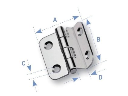 7125 1 nerezovy ohly ctvercovy pant rozmer 38 x 40 mm