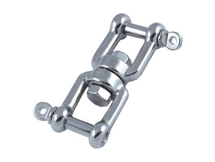 Nerezový otočný dvojitý šekl se šroubovacím čepem, průměr čepu 6 mm