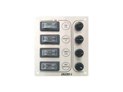 7155 1 nerezovy panel se 4 prepinaci vcetne pojistek pro 12 24 v