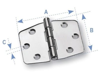 7164 1 nerezovy pant rozmer 71 x 38 5 mm