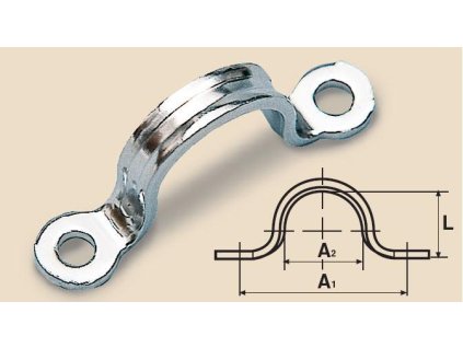 Nerezový plechový třmen, vnitřní výška 12, 14 a 19 mm