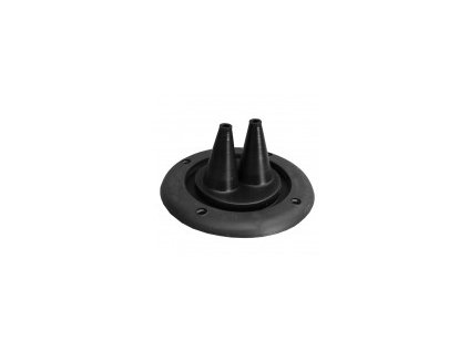 Černá průchodka 2 kabelů s montážním kroužkem, vnitřní průměr 105 mm