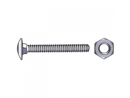 7824 1 nerezovy vratovy sroub din 603 s matici din 934 m6x25 kvalita a4 baleni 4 ks