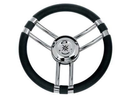 846 1 cerny polyuretanovy volant s 6 nerezovymi paprsky prumer 35 cm