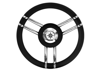 849 1 cerny polyuretanovy volant s 6 nerezovymi paprsky prumer 35 cm