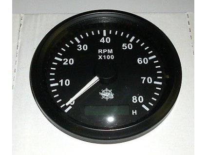 Otáčkoměr Osculati 0-8000 RPM s počítadlem motohodin v černém provedení