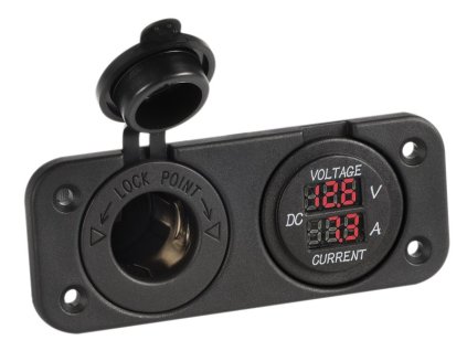 9072 1 panel s digitalnim voltmetrem 8 32v ampermetrem 0 10a a 12v zasuvkou