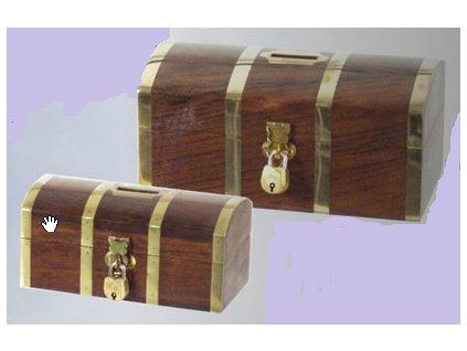 Pokladnice se zámečkem (Rozměr velká 18 x 10,5 x 8,5 cm)