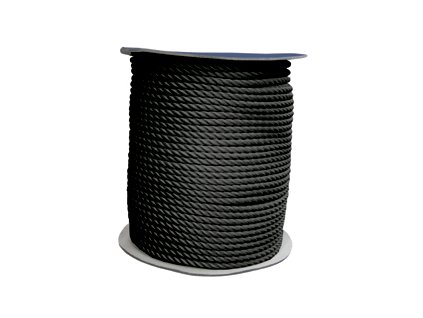 Černé kotevní lano 3 pramenné (Průměr 12 mm)