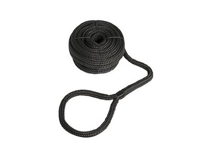 9945 1 polyesterove cerne lano na fendry s okem delka 2 m