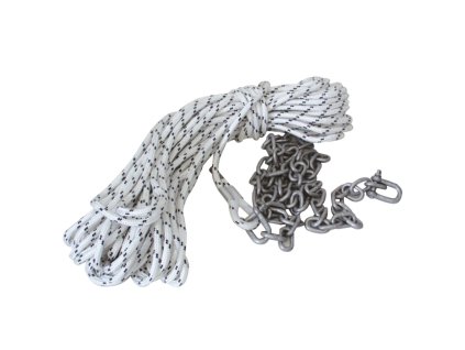 9951 1 polyesterove kotevni lano 10 mm s retezem 8 mm delka 30 m 2 m