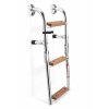 Nerezový skládací žebřík se dřevěnými 2+1 schůdky, šíře 240 mm
