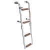 Nerezový skládací žebřík se dřevěnými 2+2 schůdky, šíře 240 mm