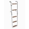 Nerezový skládací žebřík se dřevěnými 2+3 schůdky, šíře 240 mm