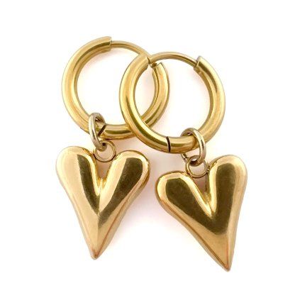 Náušnice kruhy se srdcem