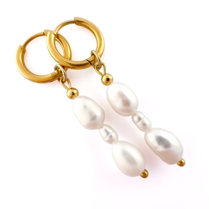 Perlové náušnice kruhy