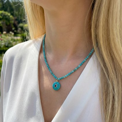 Tyrkysový náhrdelník s přívěskem