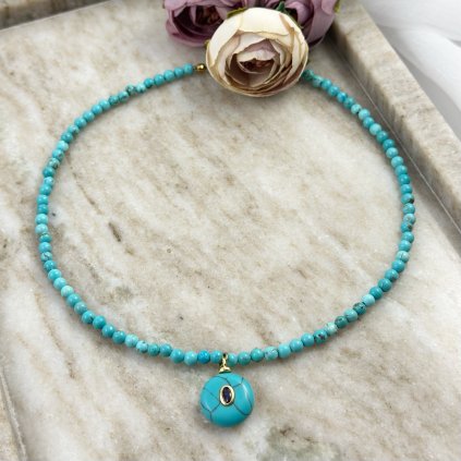 Tyrkysový náhrdelník s přívěskem