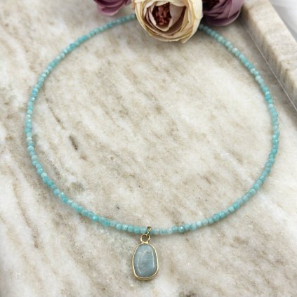 Náhrdelník s amazonitem s přívěskem