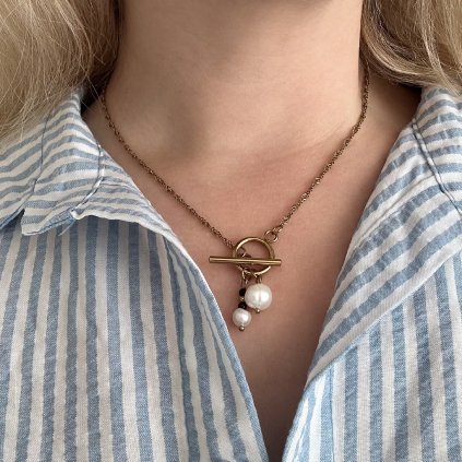 Perlový náhrdelník s americkým zapínáním Pisa