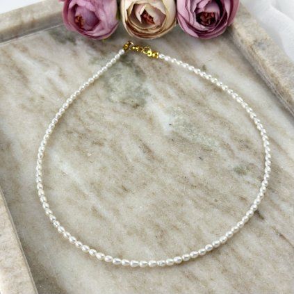 Náhrdelník choker s říčními perlami