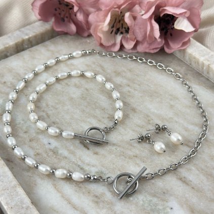 Souprava šperků z říčních perel Toscana