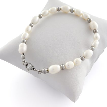 Náramek s pravými říčními perlami Sara