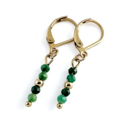 Náušnice s přírodními smaragdy