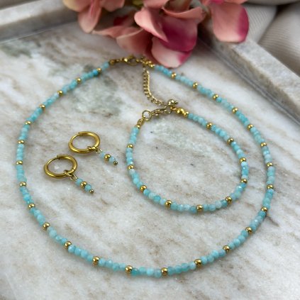 Souprava šperků z přírodního amazonitu Rossano