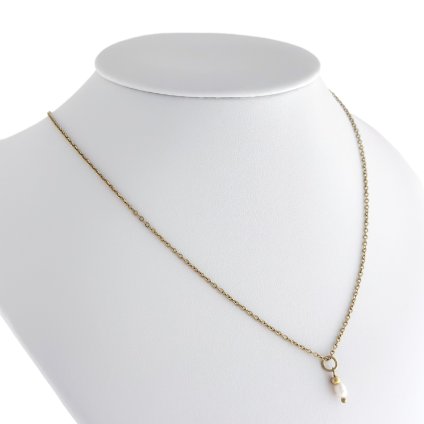 Jemný zlatý náhrdelník s říční perlou