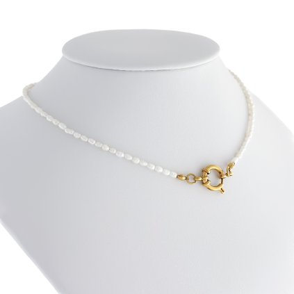 Náhrdelník choker s říčními perlami Noemi