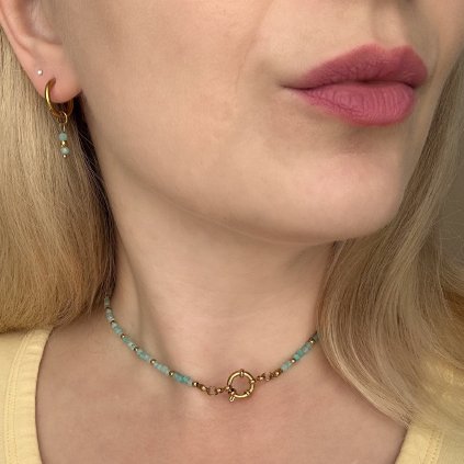 Náhrdelník choker s amazonitem Rita