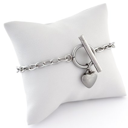 Náramek s americkým zapínáním a srdíčkem