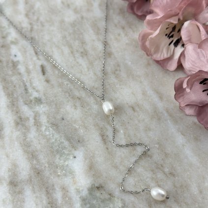 Dlouhý náhrdelník s pravými perlami