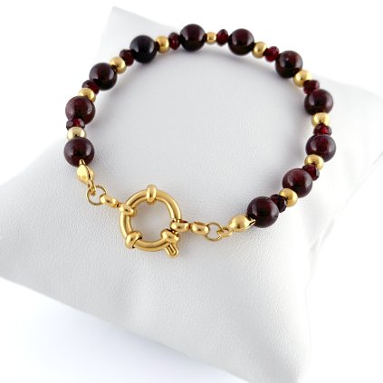 Náramek s přírodním granátem Fuego