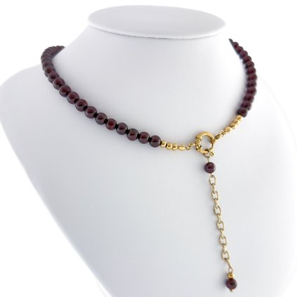 Náhrdelník s přírodním granátem Olivia