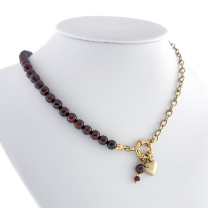 Náhrdelník s přírodním granátem Amor