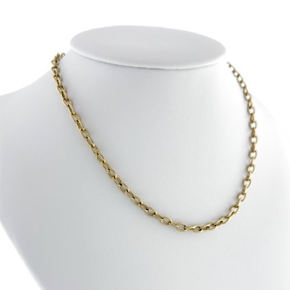 Oválný zlatý řetízek z chirurgické oceli 4x1mm