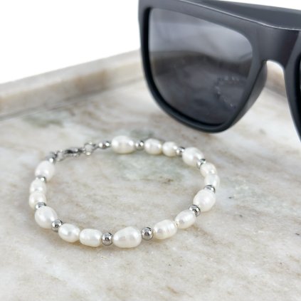 Pánský náramek z pravých perel Sirio