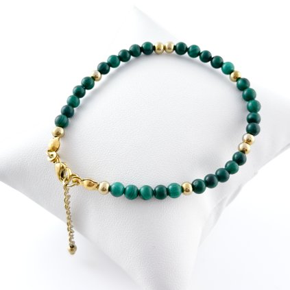 Náramek s malachitem ve zlatém provedení