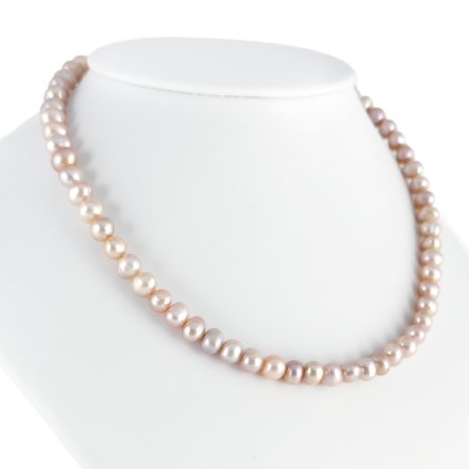 Náhrdelník z růžových říčních perel