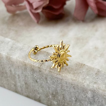 Prsten z chirurgické oceli Slunce