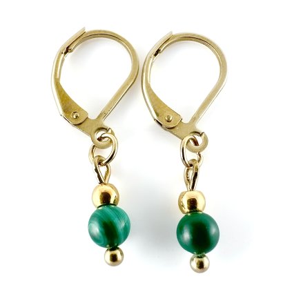 Náušnice s malachitem
