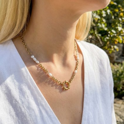 Perlový náhrdelník Bari zlatý