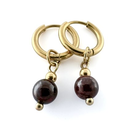 Kruhové náušnice s granátem Aurora